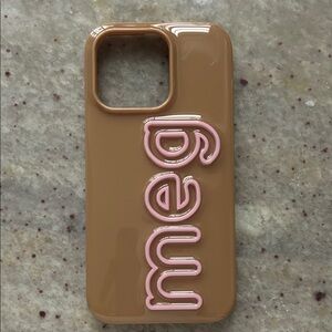 NWT BaubleBar Brown and Pink Phone Case iPhone 14 Pro